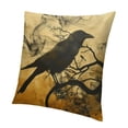 thumbnail image 1 of BANET  Throw Pillow Covers , Soft and Breathable Short Plush Pillowcase Full Moon Black Crow Raven Bird Cushion Covers for Sofa Couch Bed 24x24in, 1 of 5