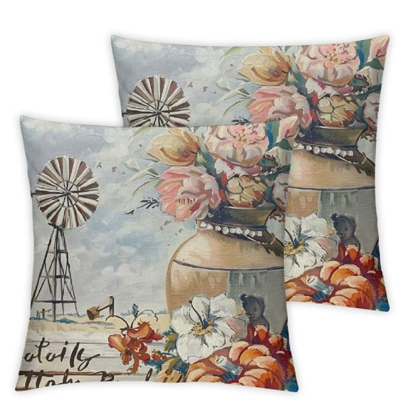 BANET Throw Pillow Covers The Best Life and Square Pillow Cases Set of 2 for Decorative Cushion Bed Couch Sofa 24x24in