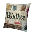 thumbnail image 1 of BANET  Throw Pillow Covers, The Laundry Room Clothes Wash Machine Retro Floral Print Square Short Plush Pillowcase Soft Decorative Cushion Case for Sofa Bedroom Car 22x22in, 1 of 5
