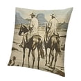 thumbnail image 1 of BANET Throw Pillow Cushion Cover, Country Theme Hand Drawn Illustration of American Wild West Desert with , Decorative Square Accent Pillow Case 18x18in, 1 of 5