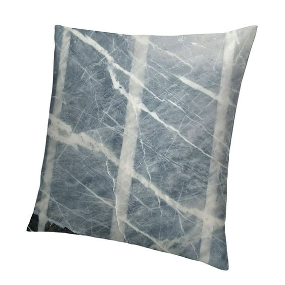 BANET Throw Pillow Cushion Cover, Pale Blue with White Cracks on Its Surface Geography Stone, Decorative Square Accent Pillow Case 12x12in