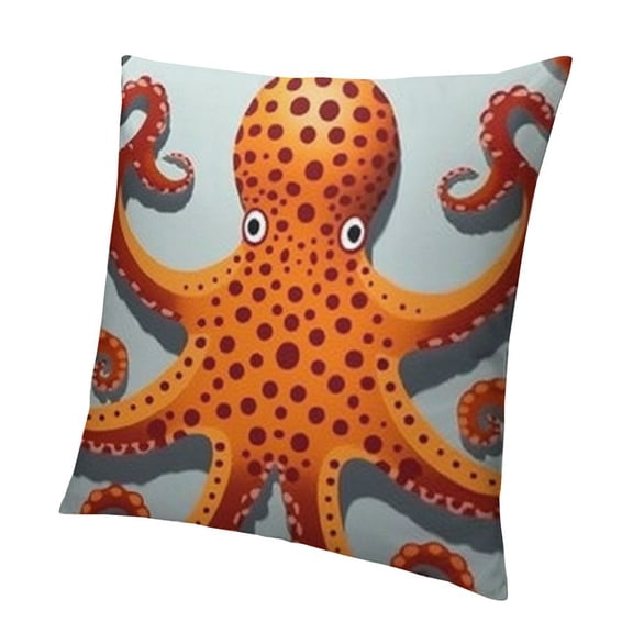 BANET Throw Pillow Cushion Cover, Pattern in Vivid Colors Marine Monster Theme Print, Decorative Square Accent Pillow Case 12x12in
