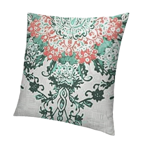 BANET Throw Pillow Cushion Cover, Soft Colored South Culture Inspired Floral Image, Decorative Square Accent Pillow Case 18x18in