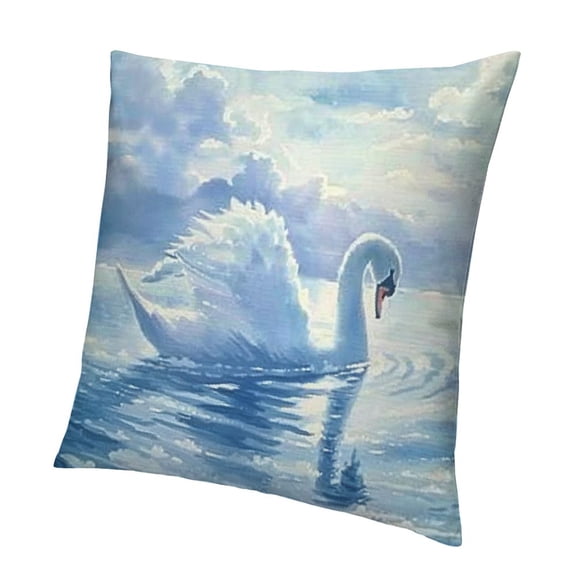 BANET  Throw Pillow Cushion Cover, Watercolor Drawing Picture of in The River Color Aqua Concept Picture Print, Decorative Rectangle Accent Pillow Case 18x18in