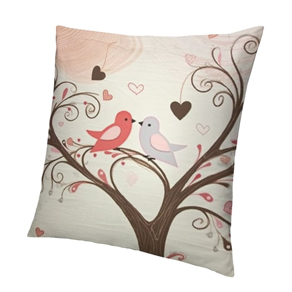 BANET Throw Pillow Cushion Cover, on Branch Shapes Environment Print, Decorative Square Accent Pillow Case 20x20in