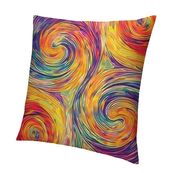 BANET Throw Pillow , Swirl Patterns Brush Style Waterpool Waves Nested Colors Boho Marbling Art, Decorative Rectangle Accent Pillow Case 18x18in