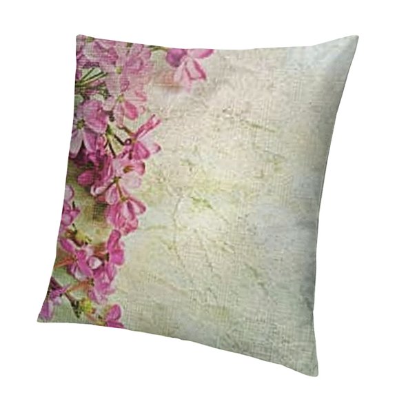 BANET Throw Pillow , Vintage Illustration of Oleander Flowers Distressed Retro Background, Decorative Accent Pillow Case 24x24in