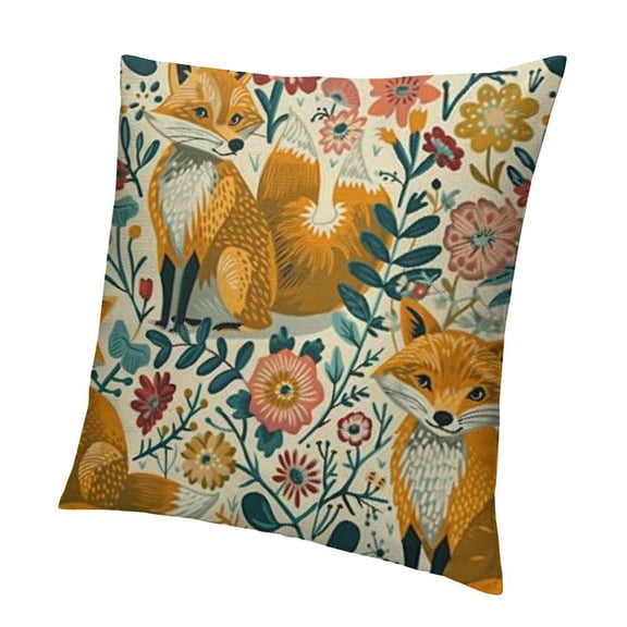 BANET Throw Pillow , Wild Concept Composition of Ornamental Flowers Flying , Decorative Square Accent Pillow Case 18x18in