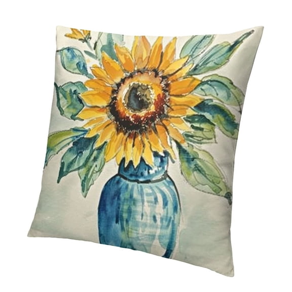 BANET Sunflower Printed Throw Pillow Cover for Sofa