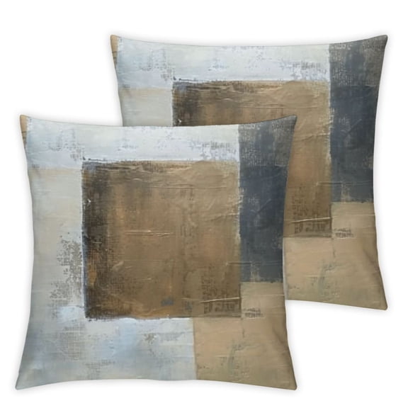 BANET and Throw Pillows Covers Blue Abstract Art Painting Modern Square Decorative Pillow Covers Soft Throw Pillows for Couch Sofa Bedroom, Set of 2 18x18in