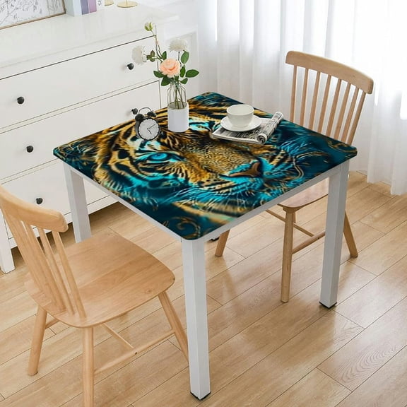 BANET Tiger Graffiti Tablecloth Rectangle Table Cloths, Tablecloths Waterproof Tablecloth Outdoor Table Cloth Table Cover Kitchen Dinning Tabletop Abstract Marble Texture Painting White
