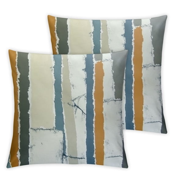 BANET Torn Paper Lines Throw Pillow Covers Shred Edge Strip Square Pillowcases Cushion Cover for Room Sofa Chair Bed Home Decor Set of 2 12x12in
