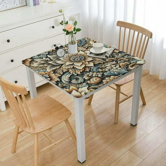BANET Translucent Tablecloth Protector, Printed Square Table Cover, Durable Table Cover, Clear Table Cover Protector for Dining Tables and Coffee Tables white