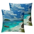 thumbnail image 1 of BANET Tropical Beach Island Throw Pillow Covers, Decorative Pillow Covers Digital Printing Blended Fabric for Couch Sofa Bed Invisible Zipper 22x22in, 1 of 7