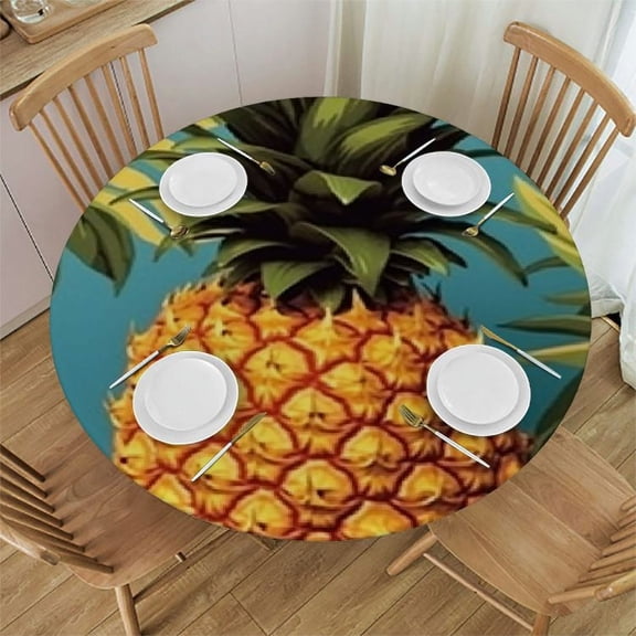 BANET Tropical Fruit Tablecloth for Holiday Birthday Party Table Decor, Waterproof Outdoor Table Cloth Round Tables for Dining Room Banquet Farmhouse Tablecloths 31"-35