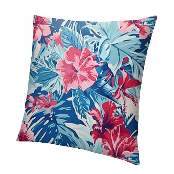 BANET Tropical Leaves Throw Pillow Covers,Hawaiian Tropical Photo Decorative Pillow Covers Digital Printing for Couch Sofa Bed Invisible Zipper 12x12in