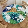 thumbnail image 1 of BANET Tropical Tablecloth Round for Summer Green Hawaiian Palm Leaf Round Tablecloth Polyester Washable Circle Table Cover Table Cloth for Kitchen Dining Room Picnic Patio 38"-42, 1 of 8