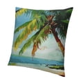 thumbnail image 1 of BANET  Tropical Throw Pillow Cushion Cover, Coconut Palm Tree Branches on The Beach Exotic Nature Print, Decorative Square Accent Pillow Case 24x24in, 1 of 5