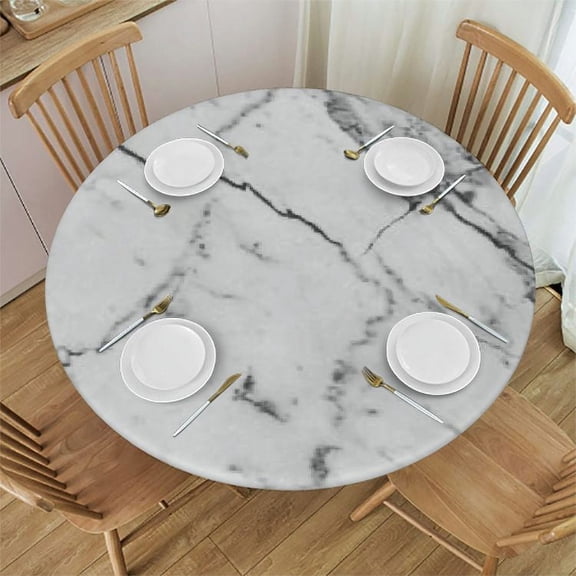 BANET USA Flag Checkered Tablecloth Round Stars Patriotic Table Cloths for Parties Waterproof Fabric Protector for July 4th Independence Day Small Tablecloths Decor for Party Holiday Home 42"-46