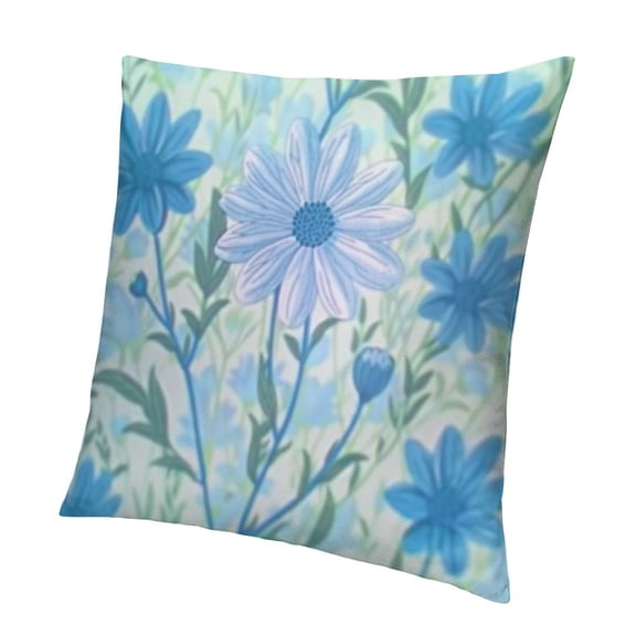 BANET  Ultra Soft  Floral Print Pillowcases, Soft and Smooth Envelope Closure Pillow Covers - Standard/Queen, Blue Laurel White