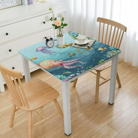 BANET Under The and Table Covers for Birthday Theme Party Decorations Waterproof Square white