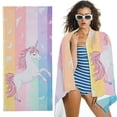 thumbnail image 1 of BANET Unicorn Beach Towel for Kids Girls, Pink Cute Towel for Women Teens r Blanket, Quick Bath Towel Gifts for Travel Pool Picnic 30x60in, 1 of 8