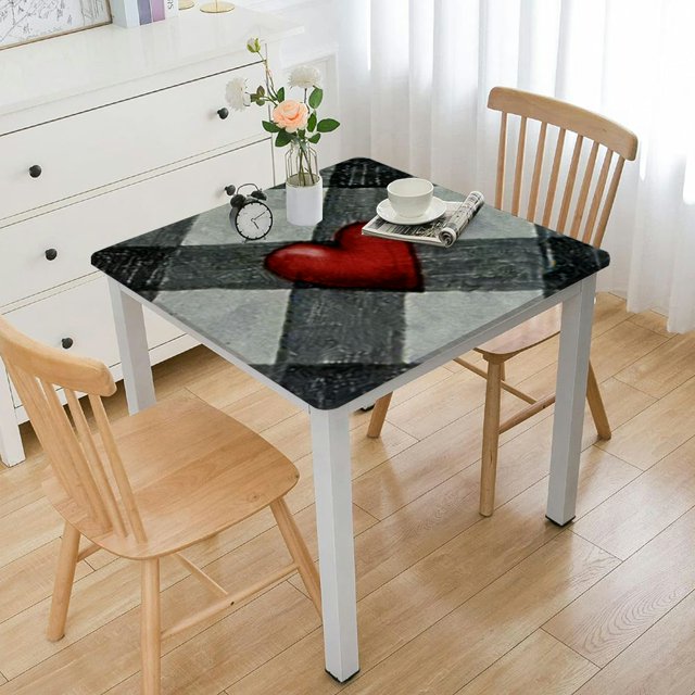 Valentines Day Tablecloth Polyester Table Cover Decor for