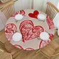 thumbnail image 1 of BANET Valentines Day Tablecloth Round Love Heart Pink Table Cloths Washable Tablecloth for Party Dining Room Indoor Outdoor Valentine's Day Decoration 31"-35, 1 of 8