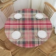 thumbnail image 1 of BANET Valentines Day Tablecloth Round  Romantic Buffalo Plaid Tablecloth Washable Polyester White and Pink Checkered Decorative Table Cloth for Home Kitchen Dining Table Outdoor Party Patio 38"-42, 1 of 8