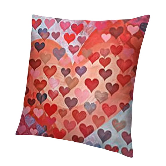 BANET Valentines Day Throw Pillow Cases- Pink Red Decorative Pillow Cover Home Decor Square Pillowcases for Gift 12x12in