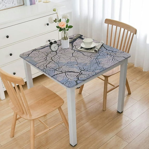 BANET Velvet Tablecloths for Rectangle Tables Gold Branch Print Hem Stitch Dining Table Cover | Decorative Washable Rectangle Tablecloth for Kitchen, Dinning, Party white