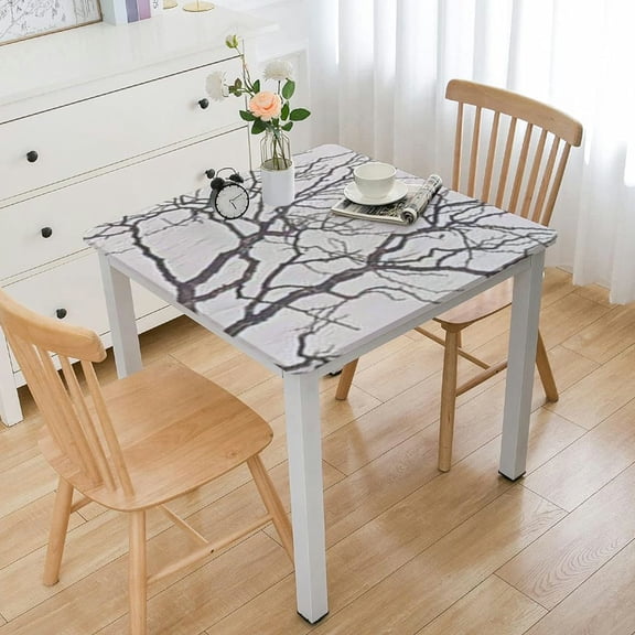 BANET Velvet Tablecloths for Rectangle Tables | Gold Branch Print Hem Stitch Dining Table Cover | Decorative Washable Rectangle Tablecloth for Kitchen, Dinning, Party white
