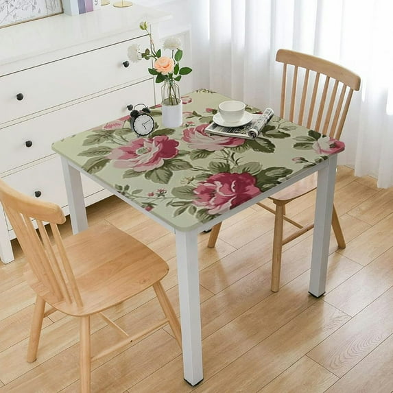 BANET Vintage Floral Flower Table Cloth Spring Table Cover for Kitchen white