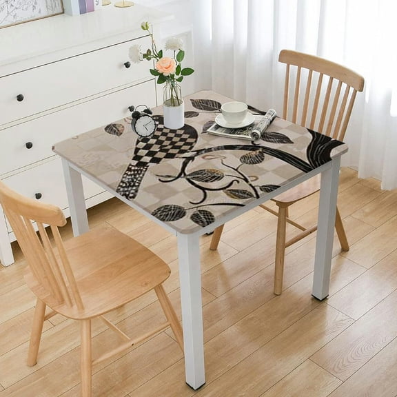 BANET Vinyl Tablecloth with Flannel Backing Oil-Proof PVC Table Cloth Stain-Resistant Wipeable Rectangle or Square Table Cover for Indoor and Outdoor white