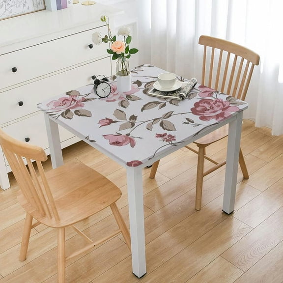 BANET Vinyl Tablecloth with Flannel Backing Oil-Proof PVC Table Cloth Stain-Resistant Wipeable Rectangle or Square Table Cover for Indoor and Outdoor white