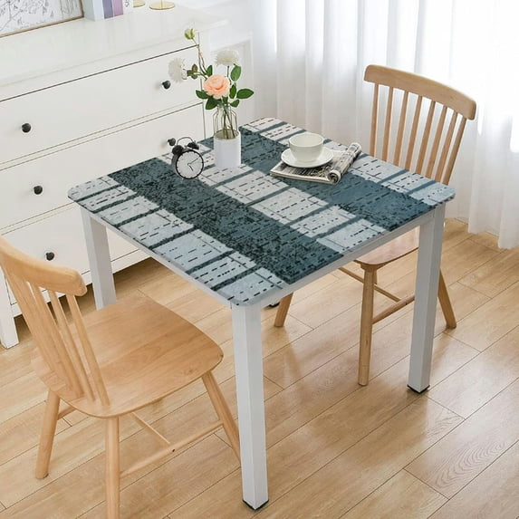 BANET Vinyl Tablecloth for Rectangle Tables, Checkered Table Cloth Covers, Oilcloth Wipeable Tablecloths for Banquet Table, , Thanksgiving Gray white