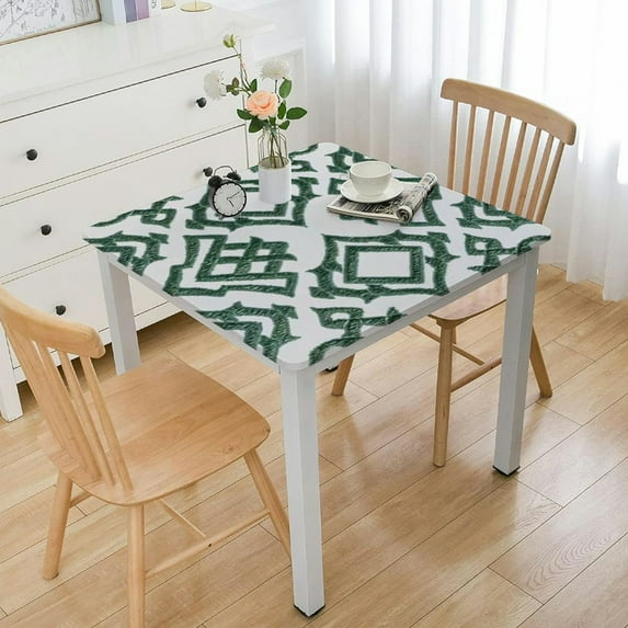 BANET Vinyl Tablecloths for Rectangle Tables, Table Cover Waterproof PVC Green Tablecloth, Heavy Duty Vinyl Table Cloth Rectangle Table for Kitchen and Outdoor white