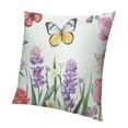 thumbnail image 1 of BANET Waterproof Spring Floral Pillow Covers Pink Tulip Flower Lavender Butterfly Throw Pillow Covers Outdoor Spring Summer Farmhouse Decorations Cushion Case Double Sided 24x24in, 1 of 5