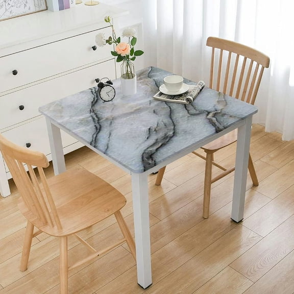 BANET Waterproof Square Tablecloth , Washable Fabric Table Cloth for Wedding Party Banquet, Texture Print Wipe Clean Table Cover, Reusable Tablecloths white