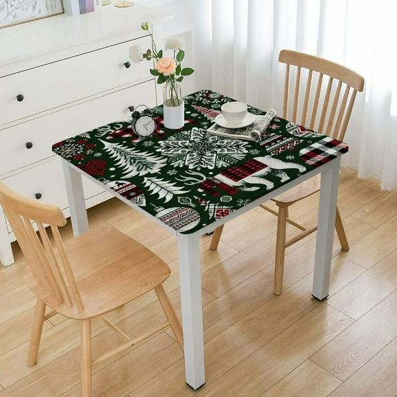 BANET Waterproof Tablecloths for Dining Table Christmas Xmas Tree Washable Dust-Proof Kitchen Table Cloth Coffee Table Cover