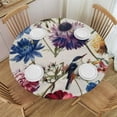 thumbnail image 1 of BANET White Flowers Round Table Cloth ,Vintage Abstract Art Tablecloth Waterproof Stain Resistance Wrinkle Polyester Circle Table Cover for Home Kitchen Dining Party Camping Pinic Decor 46"-50, 1 of 8