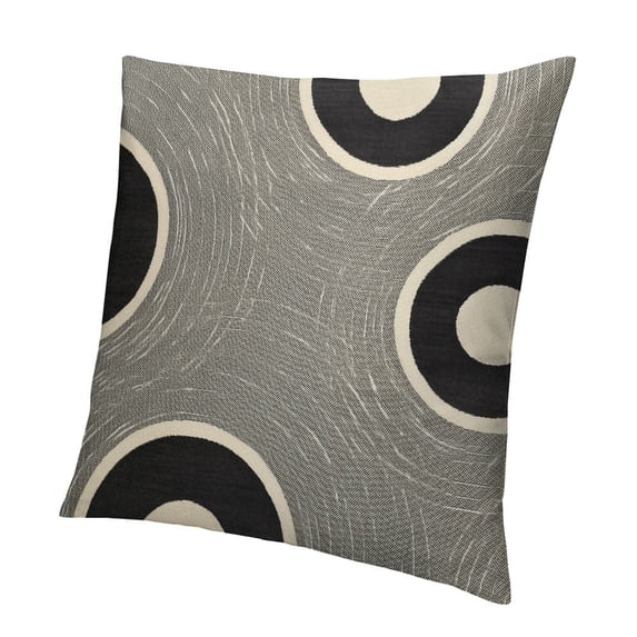 BANET White Gray and Black Circle Print Decorative Throw Pillow Cover Cushion Cover Home Office Square for Room Sofa 22x22in
