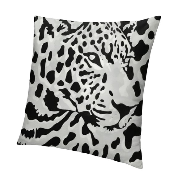 BANET White Grey Leopard Print Pillow Covers Snow Cheetah Throw Pillow Covers Animal Print Pillow Cases Square Cushion Covers for Home Couch Bed Sofa Chair Decor 20x20in