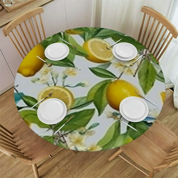 BANET World Map Table Cloth Ocean Countries Map Weft Lines Colorful Round Tablecloth for Dining Room, Party, Banquet 42"-46