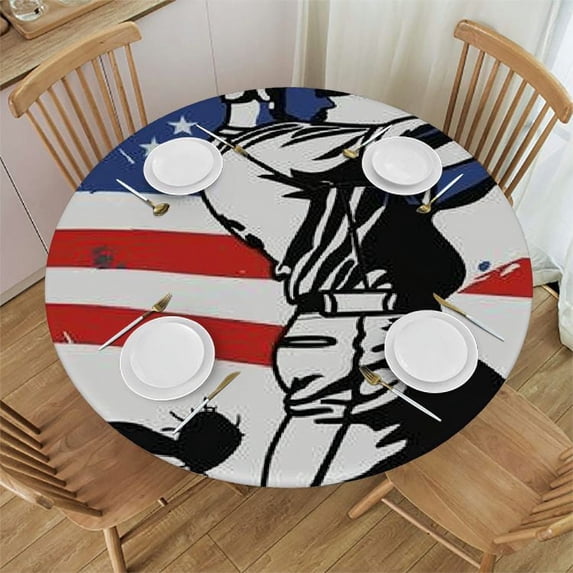 BANET a Baseball Outdoor Tablecloth with Umbrella Waterproof Zipper Round Fitted Tablecloth with Elastic Coffee Suitable 31"-35