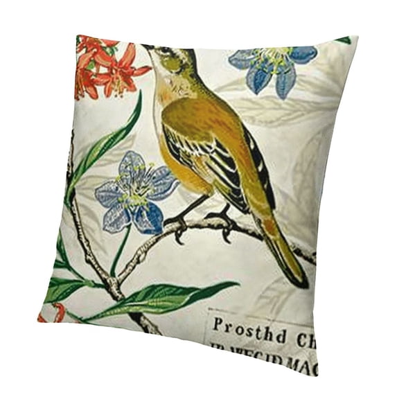 BANET and Flower Pattern Decorative Throw Pillow Case Cushion Covers White