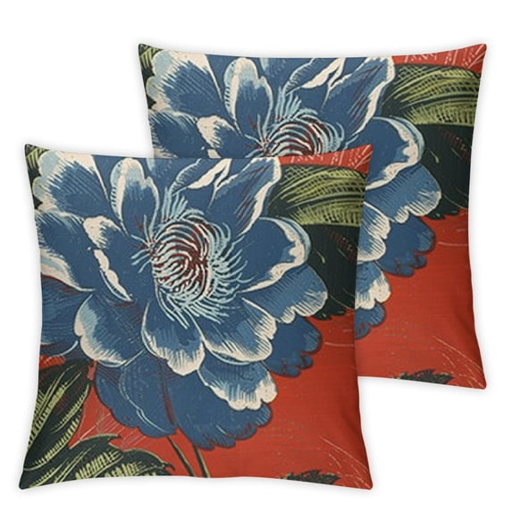 BANET and Lumbar Throw Pillows and Blue Cushion Cover Lumbar Throw Pillowcase for Office Car Chair Sofa Set of 2 20x20in