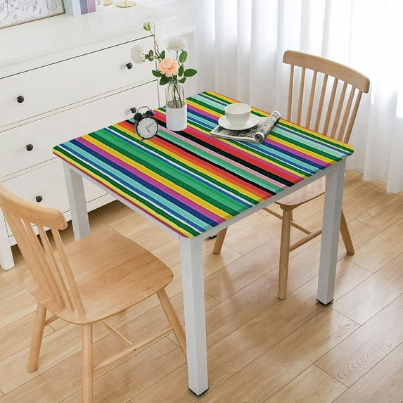 BANET for Decorations, Large Square Fringe Cotton Serape Blanket Bright Colors Table Cover Table Cloth Picnic cover white
