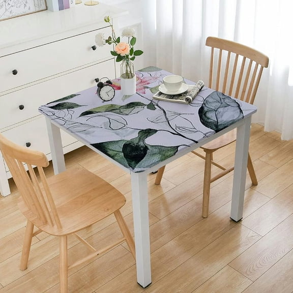 BANET for Rectangle Tables - Digital Print Table Cloth - Decor Table Cover for Kitchen Parties Dining Occasion white