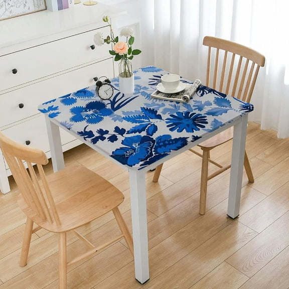 BANET for Square Tables, Table Cloth, Fall Waterproof Washable Fabric Table Cover for Outdoor Picnic Party Dining Table Decor white